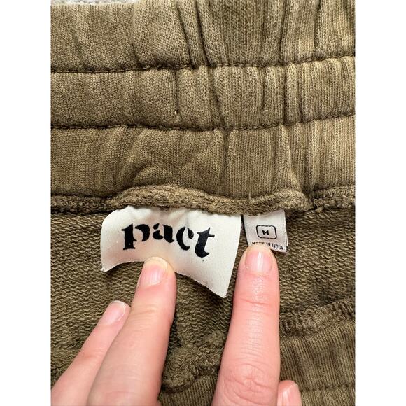 Pact Women’s Wide Leg Cropped Sweatpants Olive Green Size M - Picture 5 of 6